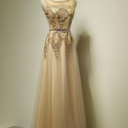 Exquisite Prom Dress,beaded Prom Dress,illusion..