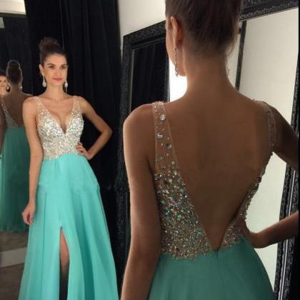 Prom Dress,modest Prom Dress,sparkly Crystal..