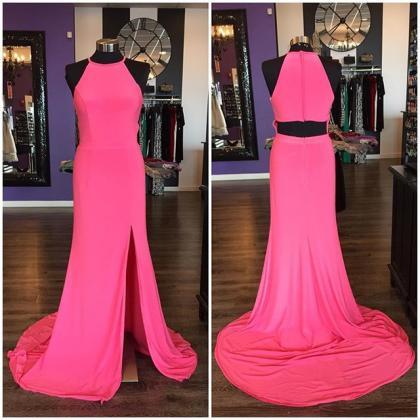 Prom Dress,modest Prom Dress,long Jersey Coral..