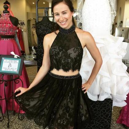 black lace two piece homecoming dre..