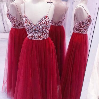 Prom Dress,modest Prom Dress,fully Crystal Beaded..