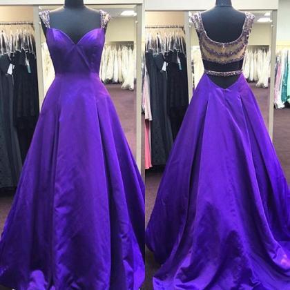 Prom Dress,modest Prom Dress,purple Ball Gowns..