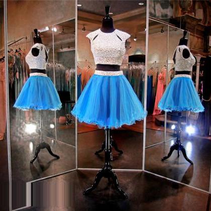 Blue Short Prom Dresses,junior Prom Dresses,two..