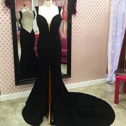 Prom Dress,modest Prom Dress,black Mermaid Prom..
