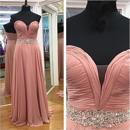 Prom Dress,modest Prom Dress,sweetheart Blush Pink..