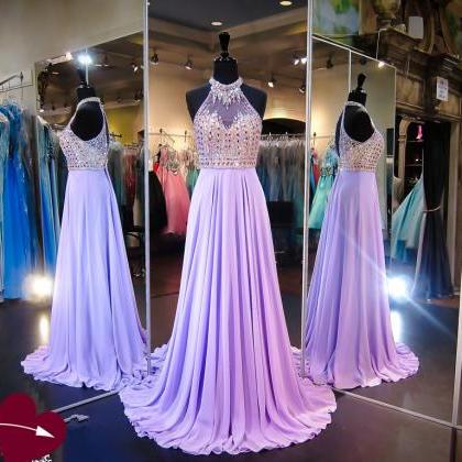 Prom Dresses,modern Halter Crystals 2017 Evening..