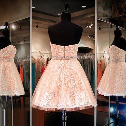 Classy Lace Prom Dresses,orange Prom..