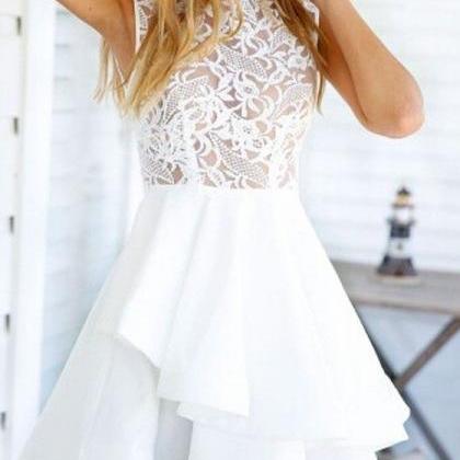 White Cute Lovely Prom Dress,Mini C..