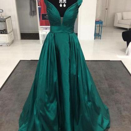 Green Prom Dress,Satin Prom Dresses..