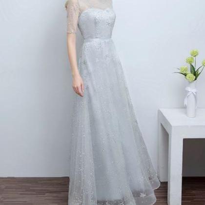 Charming Lace Prom Dress,long Prom..