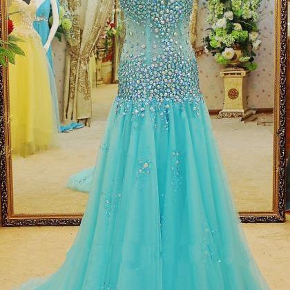 Blue Prom Dress, Long Prom Dress, Prom Dress, 2017..