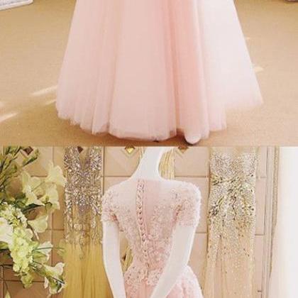 Sexy Evening Gowns,pink Prom Dress, Pageant Prom Gown, Evening Gowns on