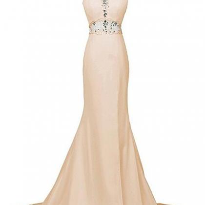 Long Sleeves Mermaid Chiffon Gown with Slit Cinnamon Rose Plus Size