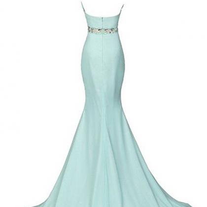 Long Sleeves Mermaid Chiffon Gown with Slit Peach