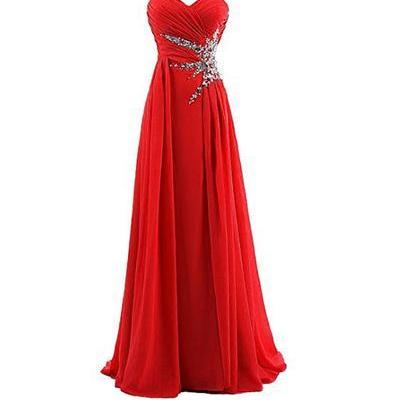 A Line Prom Dresses Chiffon Sweetheart Evening Dresses PG264