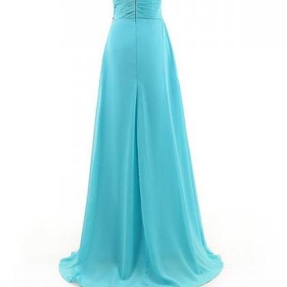 Gorgeous A Line Sweetheart White Tiered Chiffon Prom Dress with Beading VK102703