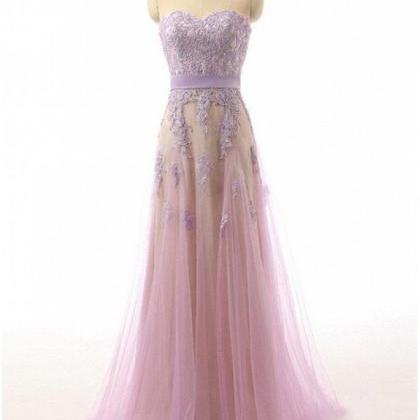 Lilac Gradient Sweetheart Long Prom Dress With..