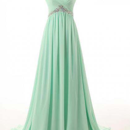 2017 Fashion Mint Green Prom Dresses,sexy Beading..