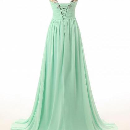 2017 Fashion Mint Green Prom Dresses,sexy Beading..