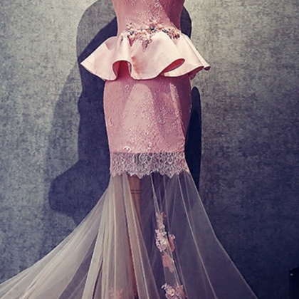 Prom Dress,modern Pink Mermaid Prom Dress,..