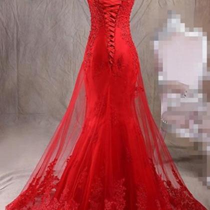 Prom Dress,modest Prom Dress,evening Gowns,red..