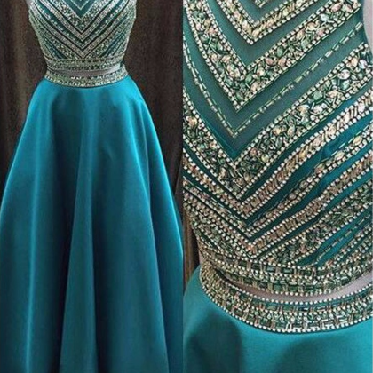Evening Gowns 2017 Real Beading Long Prom Dresses..