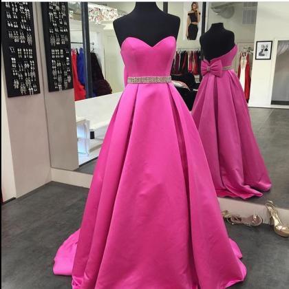 Pink Prom Dresses,satin Ball Gowns,prom Dresses 2017,formal Evening ...