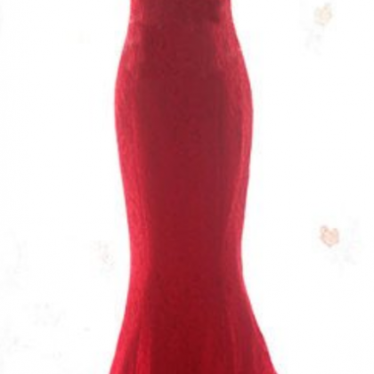 Red Prom Dresses,lace Prom Dress,mermaid Prom..