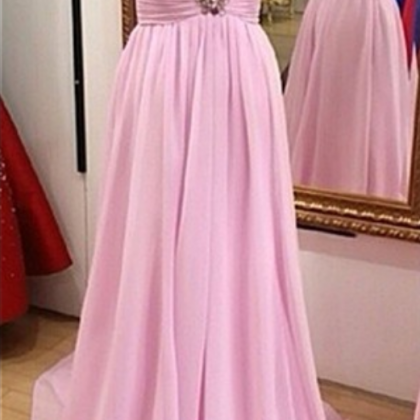 Sweetheart Neck Pink Prom Dress Long Party Gown..
