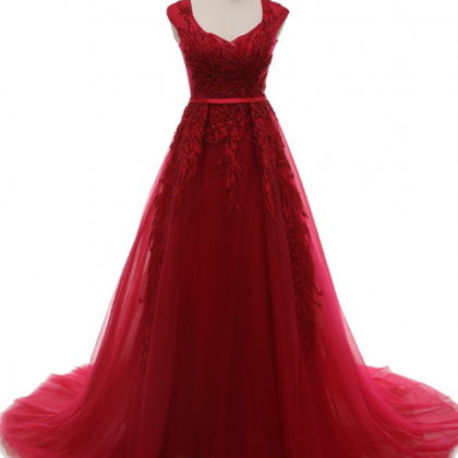 Elegant Real Photo Red Lace Embroidery Dresses..