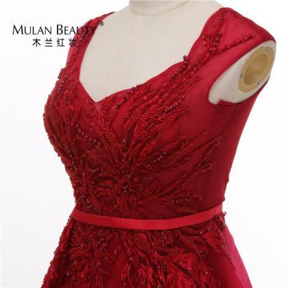 Elegant Real Photo Red Lace Embroidery Dresses..