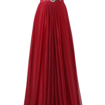 Real Picture Long Dark Red Evening Dress Sequin..