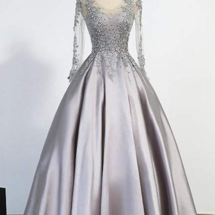 Elegant Sliver Evening Dresses 2017 A-line Scoop..
