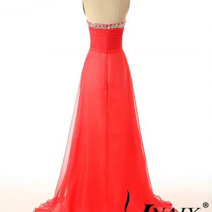 Sweetheart With Crystal And Pleat Beach Long..