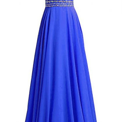 Real Sample Sexy Crystals Prom Dresses Royal Blue..