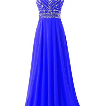 Evening Ball Gown Chiffon Beaded Prom Formal..