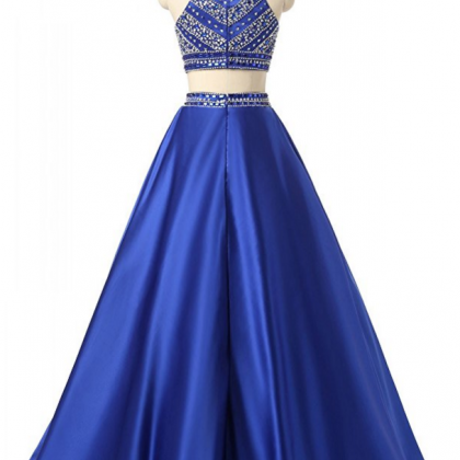 Women's 2 Piece Beading Evening Party Gowns Sequins Formal Prom Dresses ...