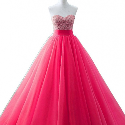 Long Beaded Ball Gown Evening Prom Dress Beading..