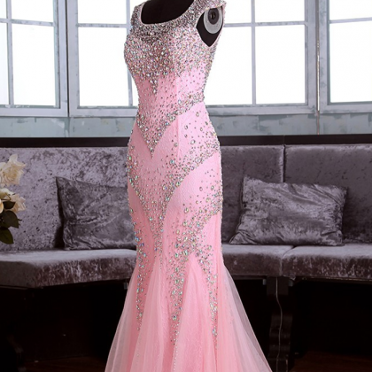 A-Line Pleated Chiffon Floor-Length Dress Watermelon
