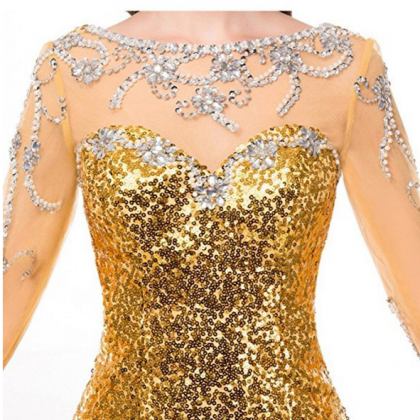 Women's See Through Sequins Prom..