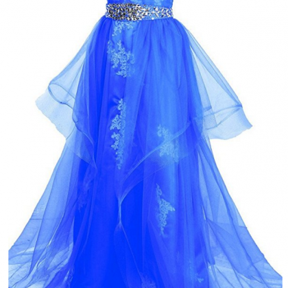 Sweetheart Tulle Long Prom Evening Dress With..