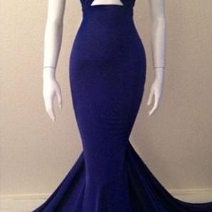 Mermaid Royal Blue Long Prom Dress Evening Dress