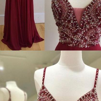 Long Beads Prom Gowns Celebrity Dresses Wedding..