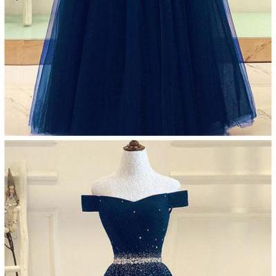 A Line Off the Shoulder Lace up Tulle Sweetheart Long Prom Dresses
