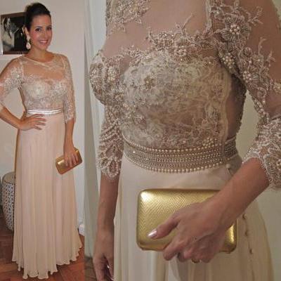 Beaded Prom Dresses , Champagne Evening Dresses , Piping Prom Dress , Sheath Prom Dresses , Prom Dress Long Cheap , Prom Dress 2016 , Formal Dresses Appliques, Lace Prom Dress , Prom Dress Fashion,Pearls