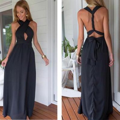 Backless Prom Dresses,Chiffon Prom Dress,Black Prom Gown,Vintage Prom Gowns,Elegant Evening Dress,Cheap Evening Gowns,Party Gowns,Modest Prom Dress,Open Back Evening Gowns