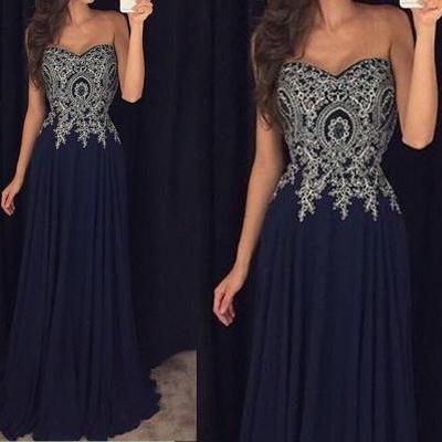 Prom Dresses,Beading Prom Dress,White Prom Gown Prom Gowns,Elegant Evening Dress,Modest Evening Gowns navy blue Party Gowns,Prom Dres