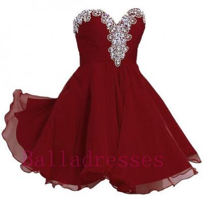 Burgundy Homecoming Dress,Wine Red Homecoming Dresses,Beading Homecoming Gowns,Cute Party Dress,Short Prom Dress,Sweet 16 Dress,Sparkly Homecoming Dresses,New Style Cocktail Gown