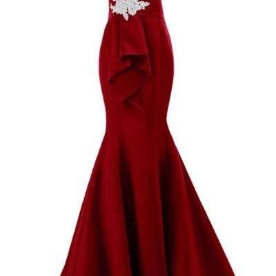 Burgundy Prom Dresses,Prom Dress,Burgundy Prom Gown,Burgundy Prom Gowns,Elegant Evening Dress,Modest Evening Gowns,Simple Party Gowns,Mermaid Prom Dress