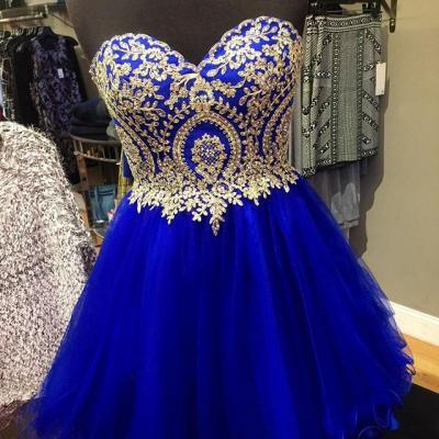 royal blue homecoming dresses,short prom dresses 2017,cocktail dresses,lace appliques homecoming dresses